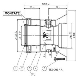 Partenza Verticale 60/100 Compatibile Junker Pp