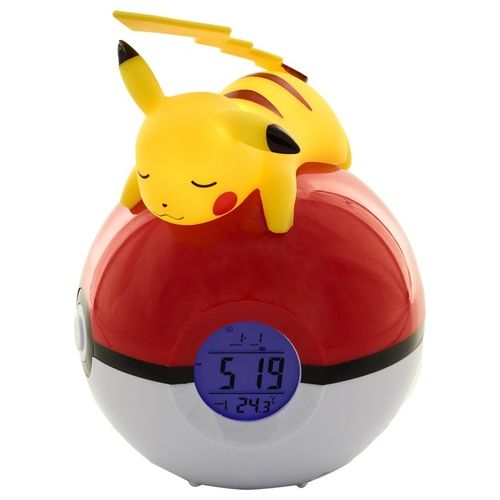 Teknofun Radiosveglia Lampada Pokemon Pikachu Sleeping con Poke Ball