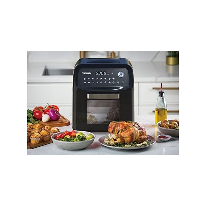 Telefunken M07670 Friggitrice ad Aria 9.5 Litri 1600W Controllo Touch Screen 14 Programmi