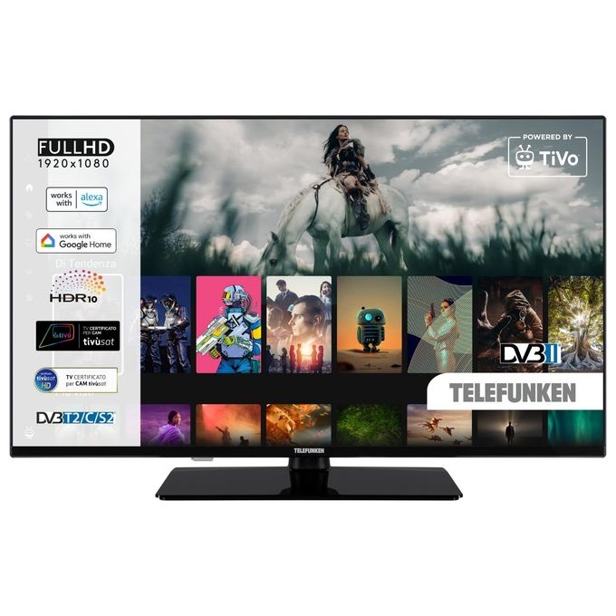 Telefunken TE40750B45I2KT Smart TV 40 Pollici Full HD Display LED DVBT2-C-S2 Classe E colore Nero