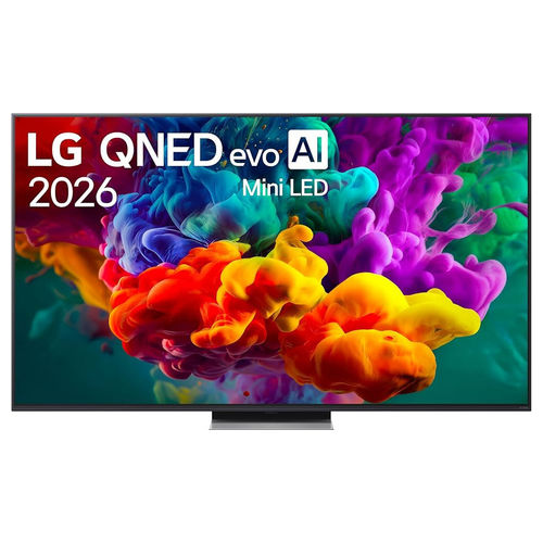 Televisore Smart TV 4K QNED evo AI MiniLED da 65 pollici con processore α8 Gen3, Dolby Vision e design super sottile di 2,97cm.