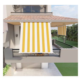 Tenda da sole a caduta 200x250cm giallo beige poliestere alluminio per balconi graphic corner