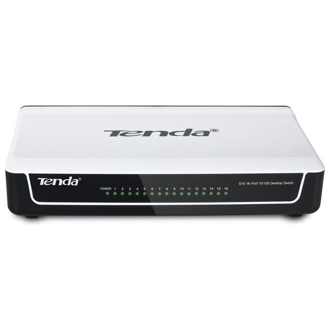 Tenda Switch 16p lan 10/100m Desktop - Supp.autopolarità su ogni Porta - Garanzia 3 Anni-