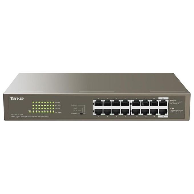 Tenda TEG1116P-16-150W Switch con 16 Porte PoE 10-100Mbps + 1 Gigabit-SFP Slot