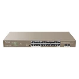 Tenda TEG1126P-24-410W Switch di Rete Non Gestito Gigabit Ethernet 10/100/1000 Supporto Power over Ethernet 1U Marrone