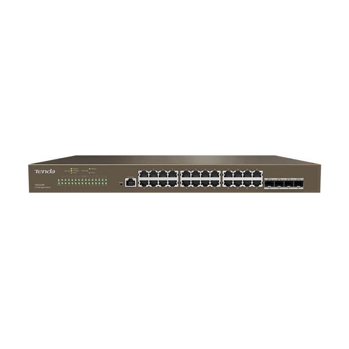 Tenda TEG3328F Switch Full Managed IEEE 802.3uxzab 802.1QWDSP 802.3af/at L2+ JS 24P Gigabit 4P SFP 1xConsole Cloud