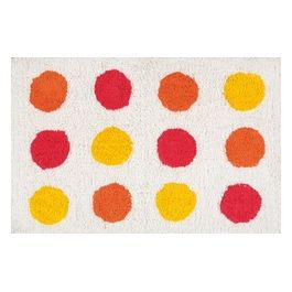 Tappeto In Cotone Bianco/Arancio Cotone 1,5x50x80 Cm