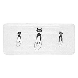 Tappeto Antiscivolo Antiscivolo Miao Bianco/Nero Pvc 71x36x0,5 Cm