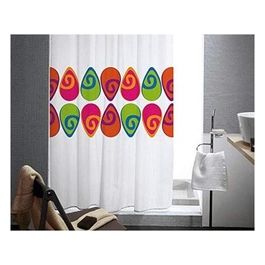Tenda Doccia Poliestere Gocce Multicolore Tessuto 200x240x0,1 Cm