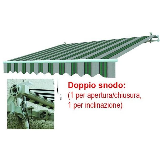 Tende Da Sole a Sbraccio Telo Bianco/Verde cm.395x250