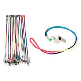 Fischietto Gioco Teosport Metallo con Cordino Assortito