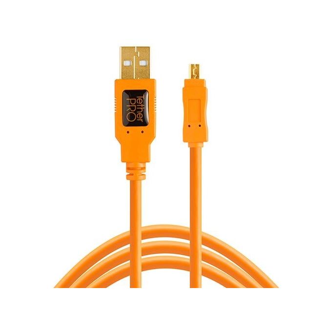 Tether Tools TetherPro USB 2.0 A a Mini-B 8 Pin 15' ORG