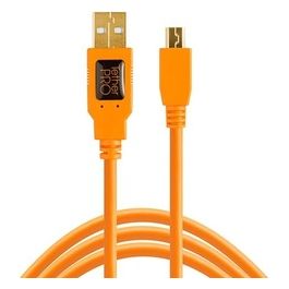 TetherPro USB 2.0 A/MiniB 5 Pin 4,6mt Cavo Arancione per Fotocamere e Accessori di Collegamento