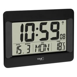 TFA Dostmann 60.4519.01 Orologio da Parete Digitale Radiocontrollato con Temperatura