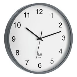TFA Dostmann Orologio da Parete Radiocontrollato Rotondo Grigio/Bianco