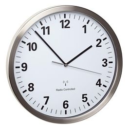 Tfa Dostmann Orologio da Parete al Quarzo Rotondo Argento/Bianco