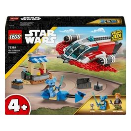 Star Wars 75384 The Crimson Firehawk, Starter Set con Astronave Giocattolo, Speeder Bike e 3 Personaggi, Regalo Bambini 4+