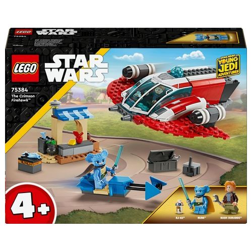 LEGO Star Wars 75384 The Crimson Firehawk, Starter Set con Astronave Giocattolo, Speeder Bike e 3 Personaggi, Regalo Bambini 4+