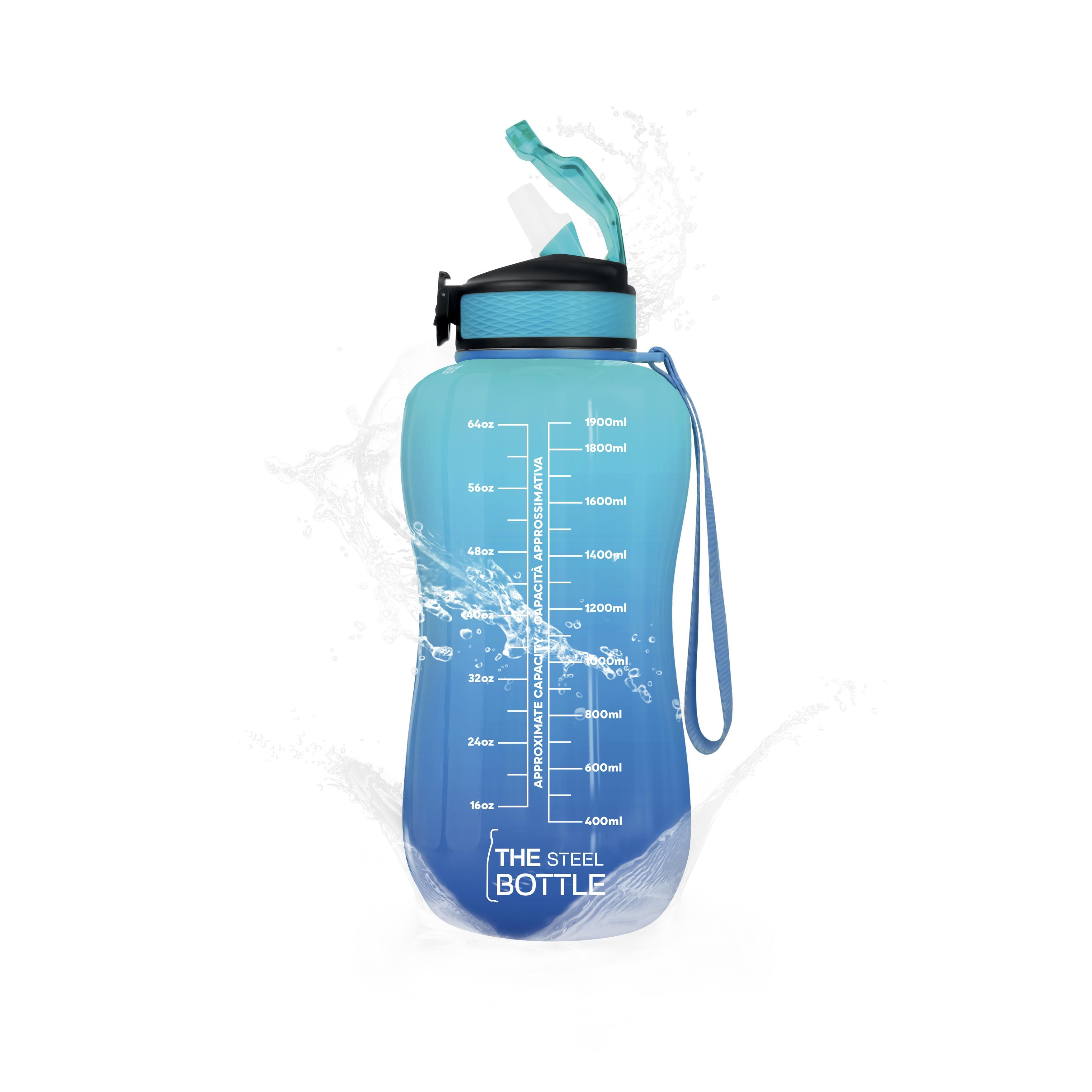 The Steel Bottle Borraccia Motivazionale 2.2 Litri Blue
