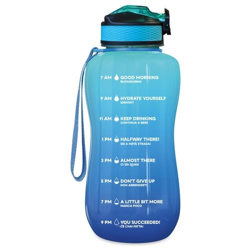 The Steel Bottle Borraccia Motivazionale 2.2 Litri Blue Acquamarine