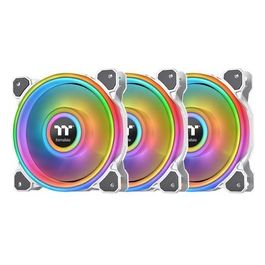 Thermaltake CL-F100-PL12SW-A Ventola Riing Quad 12 Rgb Radiator Pack 3 Ventole 120mm Premium Edition Bianco