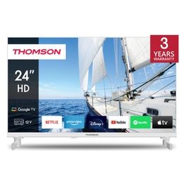 Thomson 24HG2S14CW Smart TV 24 Pollici HD Ready Display LED Sistema Android DVBT2/C/S2 Classe E Wi-Fi colore Bianco