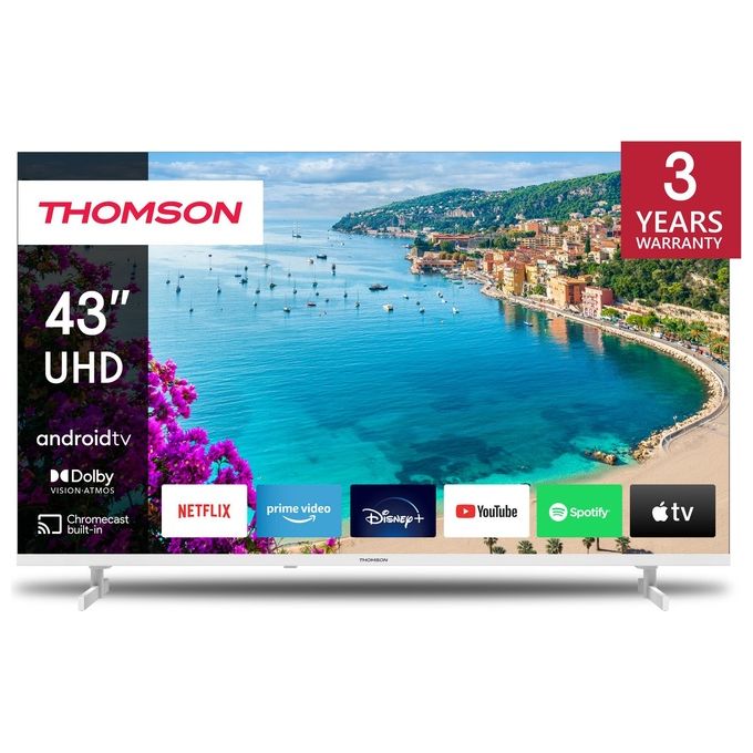 Image of Thomson 43UA5S13W Smart TV 43 Pollici 4K Ultra HD Display LED Sistema Android TV televisore DVBT2-C-S2 Classe F colore Bianco
