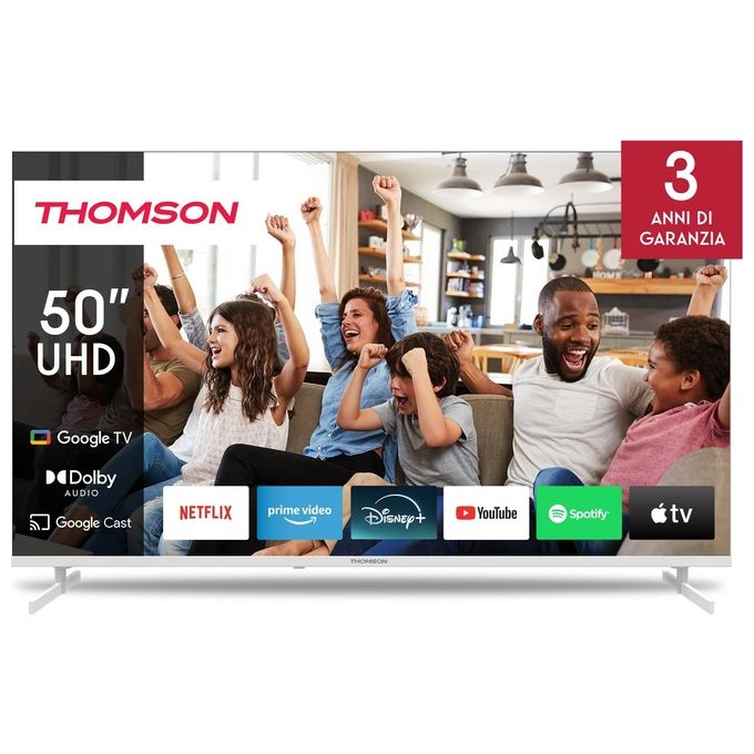 Image of Thomson 50UG4S14W Smart Tv 50 pollici 4K UHD Controllo Vocale Google Assistant Bianco