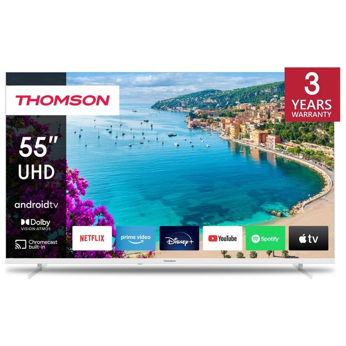Image of Thomson 55UA5S13W Smart TV 55 Pollici 4K Ultra HD Display LED Sistema Google TV colore Bianco