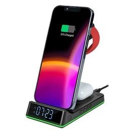 Alarm Clock With Wireless Charging Station And Night Light Black Cl750ia