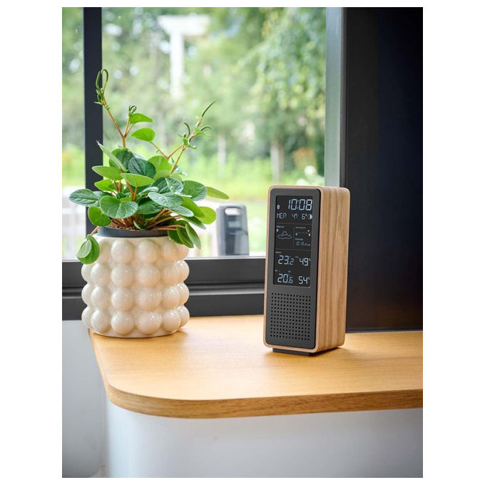 Thomson altoparlante Bluetooth e stazione meteo 3499550390391 15W Bluetooth 5.3 radio FM sensore esterno wireless orologio DCF nero