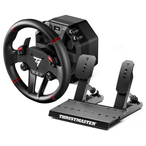 T598 Volante e Pedaliera per PC PS4 PS5 Nero Rosso