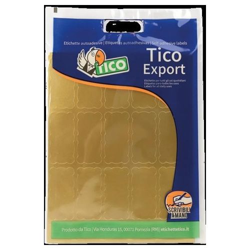 Tico Confezione 150 Etichette Oro Cartigli 45x21mm