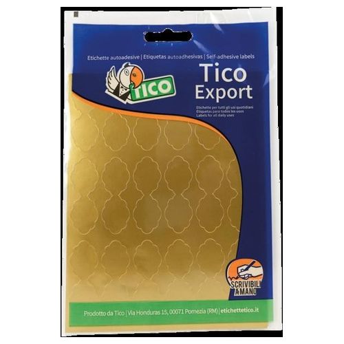 Tico Confezione 180 Etichette Oro Sagomate Nuvole 48x18mm
