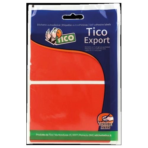 Tico Confezione 20 Etichette A5 Rosse Rettangolari 118x70mm