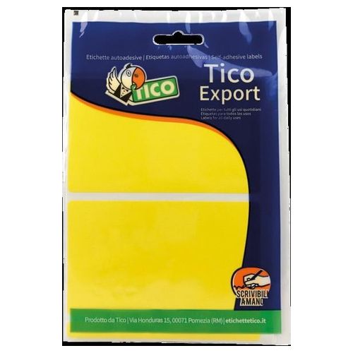 Tico Confezione 20 Etichette A5 Gialle Rettangolari 118x70mm