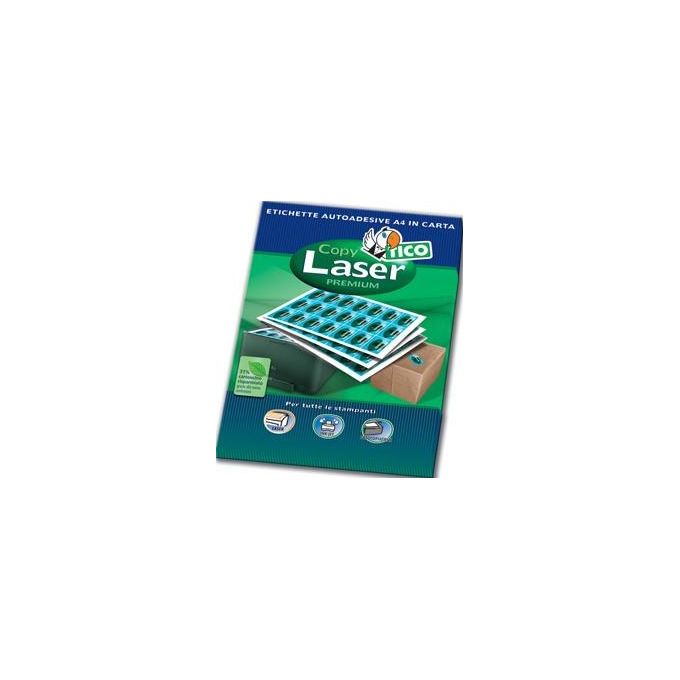 Tico lp4w-6338 Etichette Bianche con Angoli Arrotondati Copy Laser Premium 63.5x38.1mm 21 Et./Foglio Confezione 100 Fogli