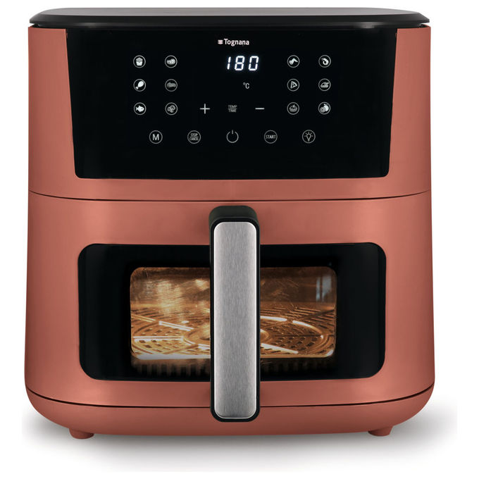 Friggitrice ad aria TOGNANA IRIDEA, 10 L, 2200W, 12 programmi preimpostati, doppia resistenza, Rosso mela