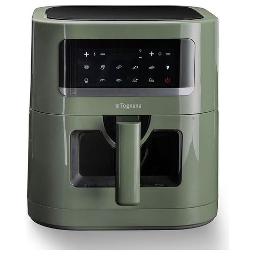 Iridea Friggitrice ad Aria 7 Litri con Contenitore e Griglia Antiaderente e Display Digitale Verde Salvia
