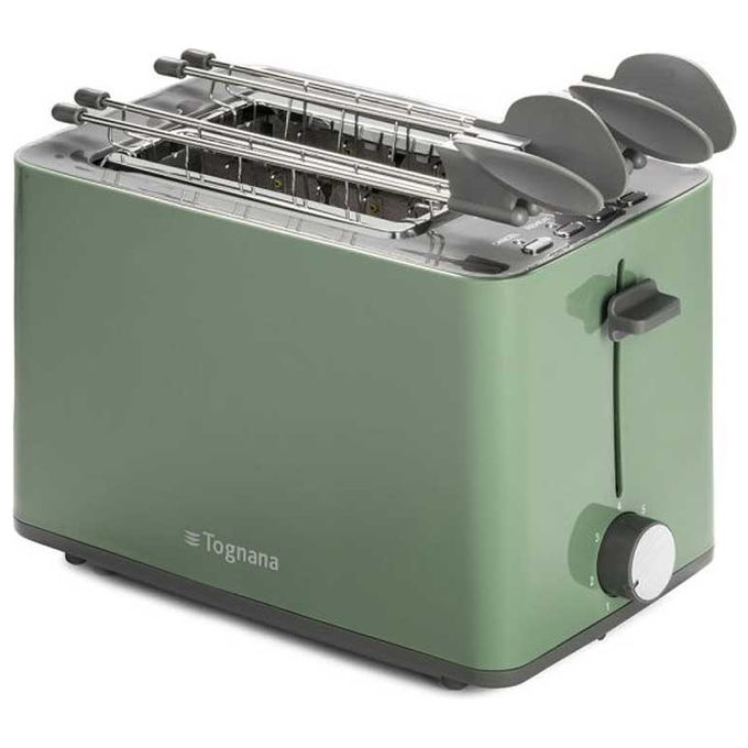 Tognana tostiera elettrica Iridea D2DTN02IRVEA 1000W piastre antiaderenti 23x14,5 cm apertura 180° e 105° verde salvia