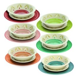 Servizio Piatti Tavola 18 Pz Louise Daisy Multicolor