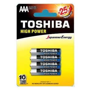 Toshiba LR03GCP BP-4 Batterie Mini Stilo AAA Alcaline 4 Pezzi