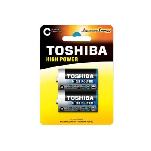 Toshiba LR14GCP BP-2 Batterie Mezza Torcia C Alcaline 2 Pezzi