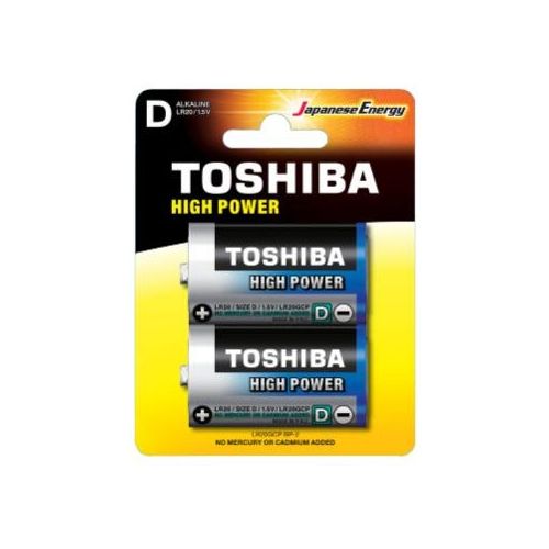 Toshiba LR20GCP BP-2 Batterie Torcia D LR20 Alcaline 2 Pezzi