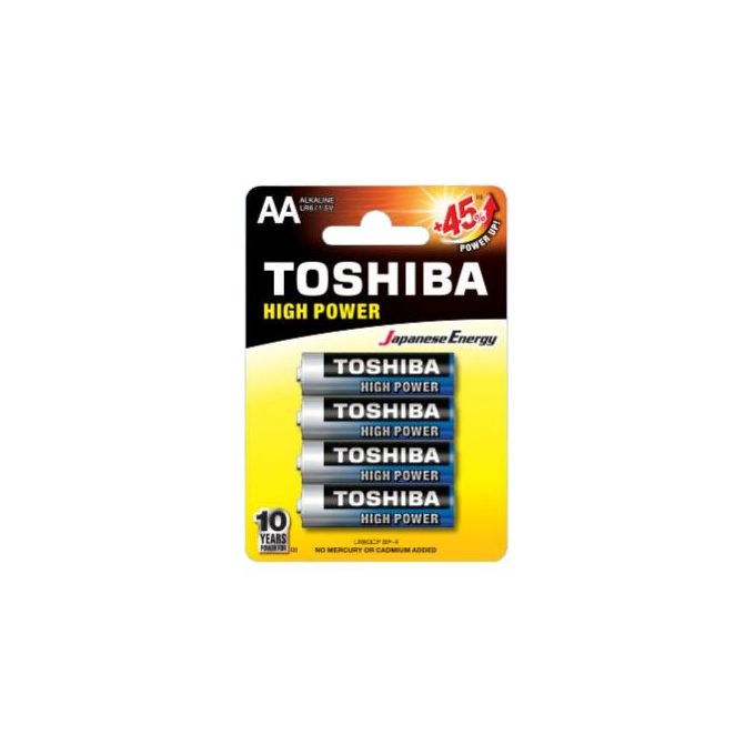 Toshiba LR6GCP BP-4 Batterie Stilo AA Alcaline 4 Pezzi