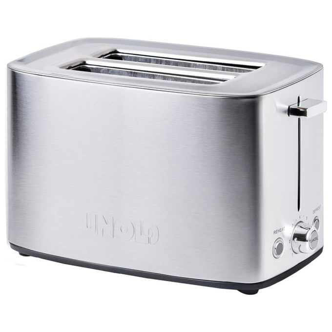 Unold 38216 Thommy Tostapane 2 fette 850 W Acciaio inox fessura extra large vassoio briciole rimovibile colore Acciaio inox