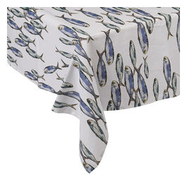 Tovaglia 140x240 cm, in 100% cotone, 10/12 posti tavola, stile coastal, Paranza