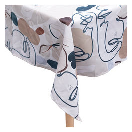 Tovaglia antimacchia 140x240 cm, 10-12 posti tavola, Face to Grey