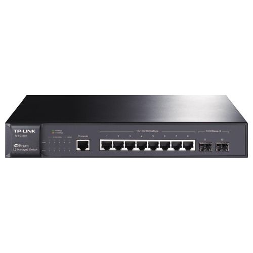 TP-LINK 10-port Gbit L2 Mgd Switch 8 1000mbps Rj45 Port