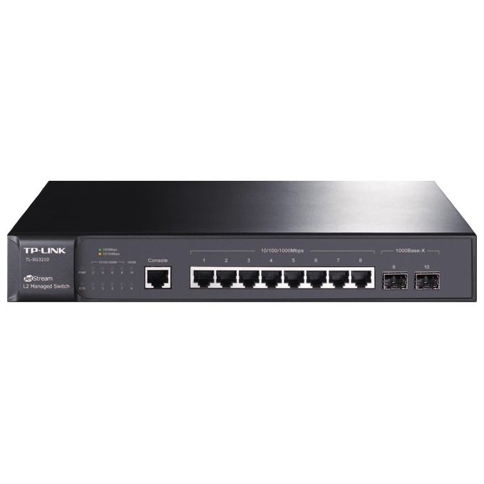 TP-LINK 10-port Gbit L2 Mgd Switch 8 1000mbps Rj45 Port